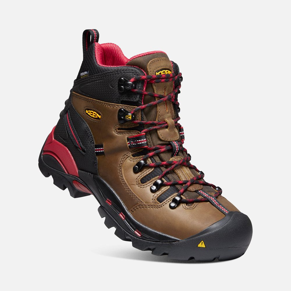 Botas de Trabajo Keen Mexico Marrom/Negros - Hombre Pittsburgh 6\" (Steel Toe) - GT1389075